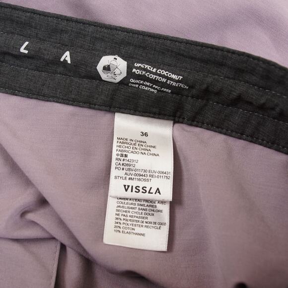 Vissla Solid Sets Purple Boardshorts Swim Mens Sz 36 - Picture 9 of 9